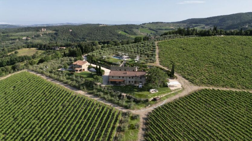 Luxury villa in Chianti Tuscany with private pool and panoramic countryside views