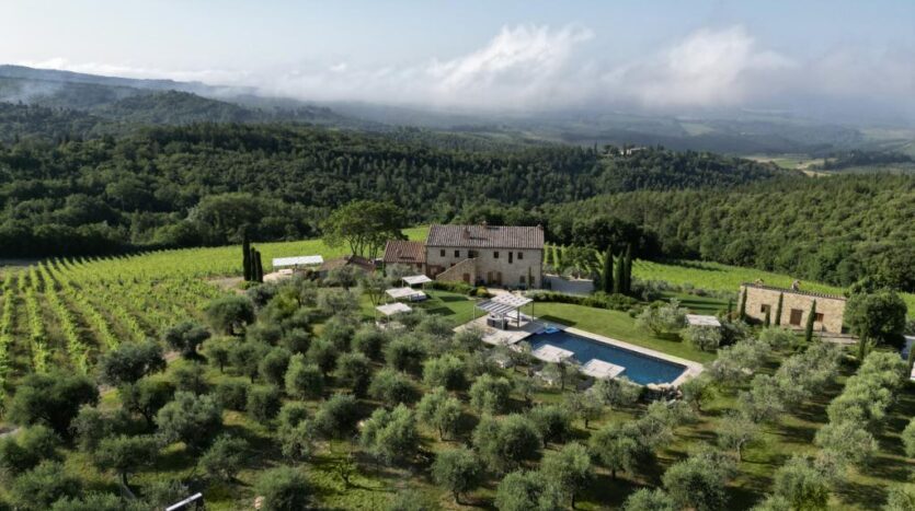 Luxury villa in Chianti Tuscany with private pool and panoramic countryside views